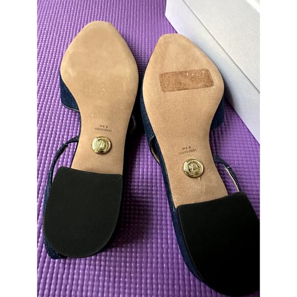 $375 Veronica Beard Womens Denim Cecile Slingback Sandals Size 8.5 M New - Picture 4 of 7